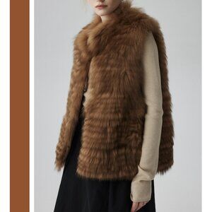 Genuine fox fur vest! Real fur vest!
